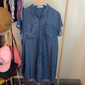 Denim shirt dress